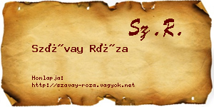 Szávay Róza névjegykártya