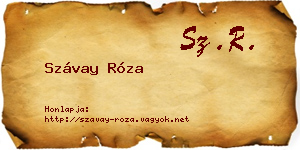 Szávay Róza névjegykártya